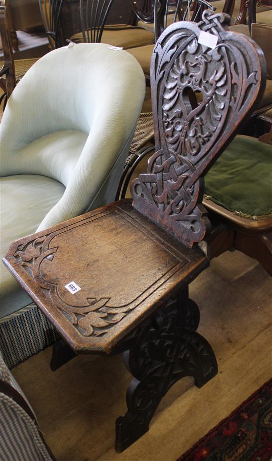 Carved oak chair